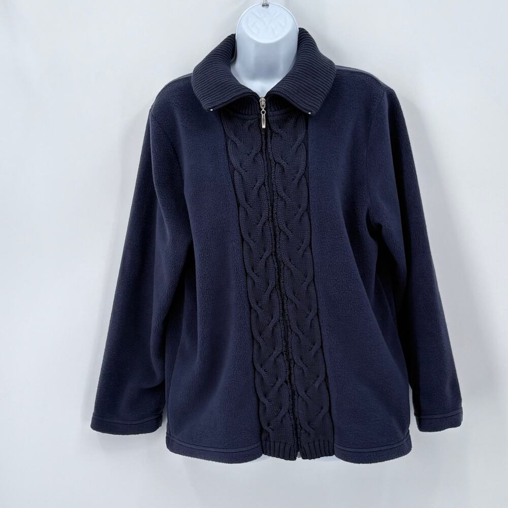 Jennifer Moore Turtleneck Zip Up Sweater Medium